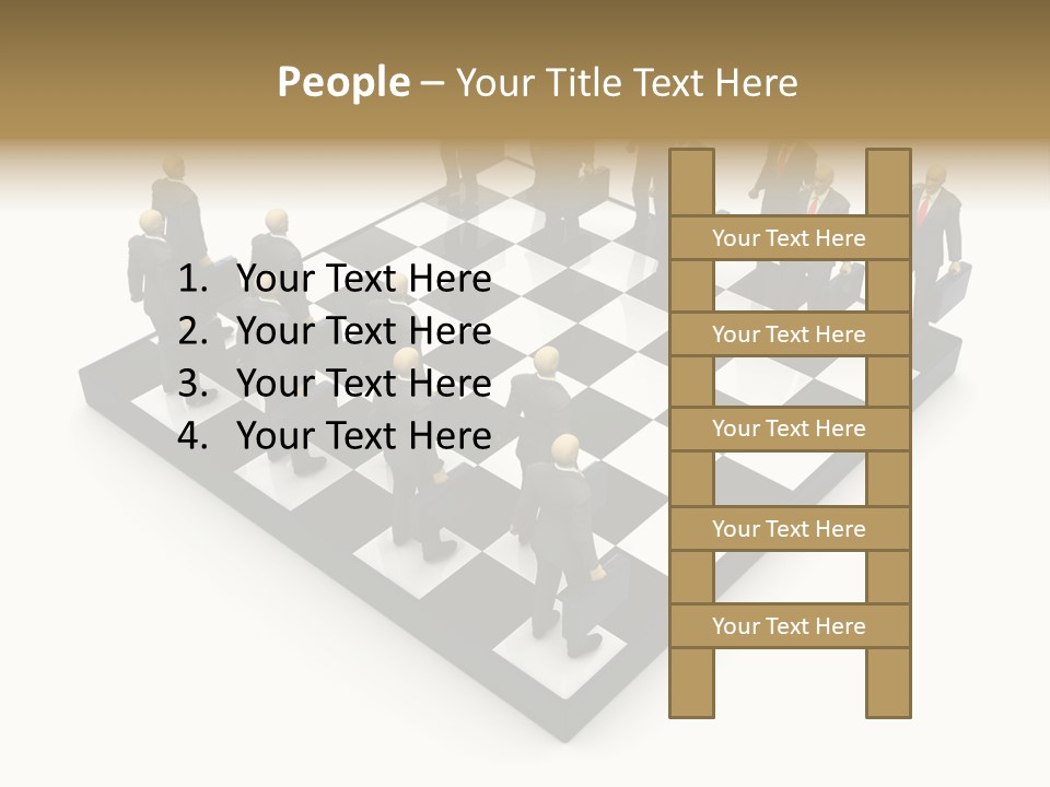 3D Illustration Of Businessmen Competition On Chessboard PowerPoint Template