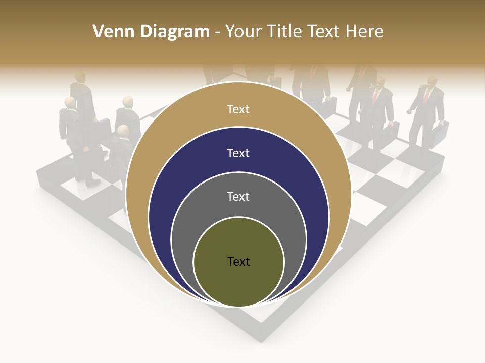 3D Illustration Of Businessmen Competition On Chessboard PowerPoint Template