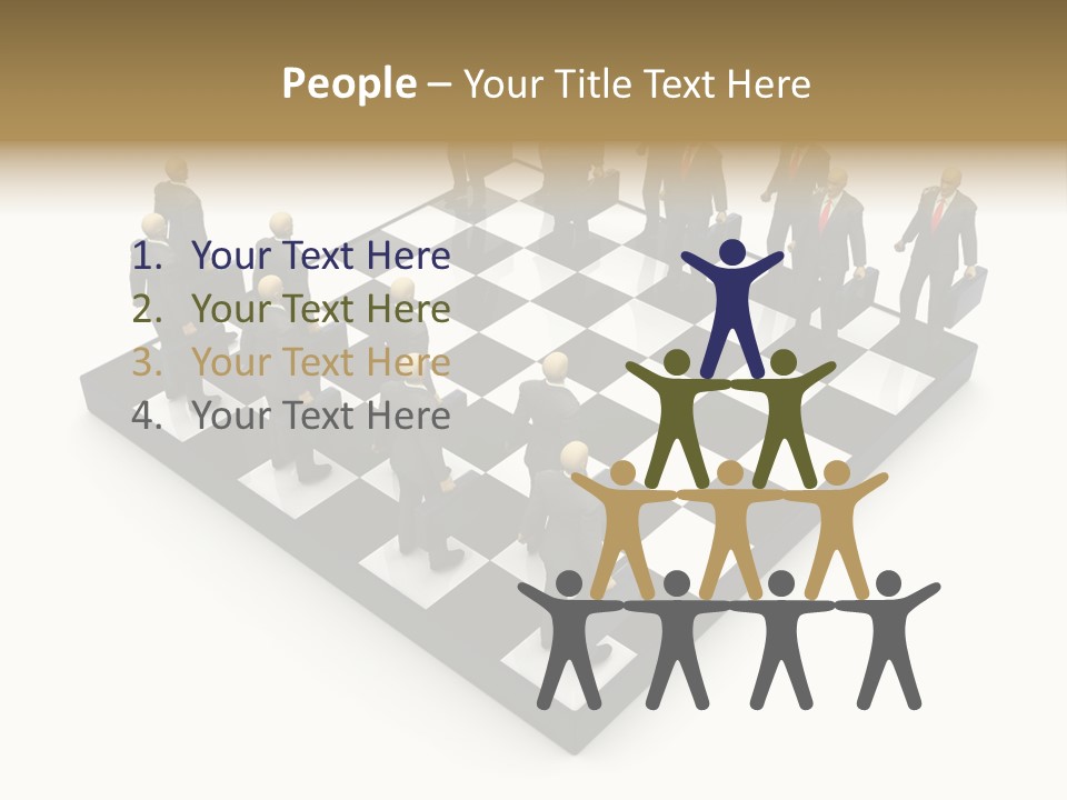 3D Illustration Of Businessmen Competition On Chessboard PowerPoint Template