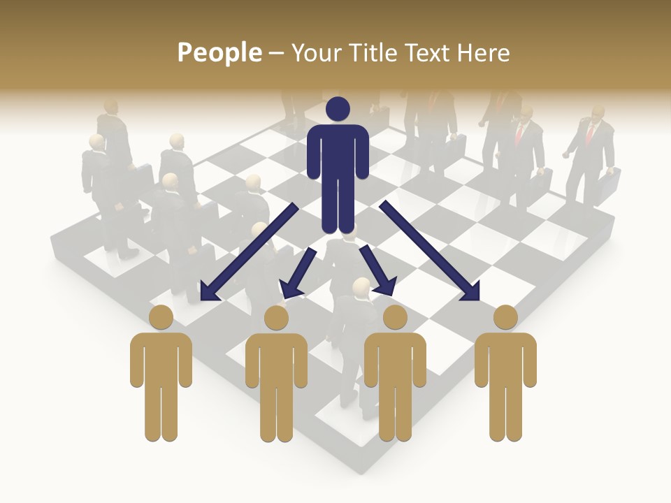 3D Illustration Of Businessmen Competition On Chessboard PowerPoint Template