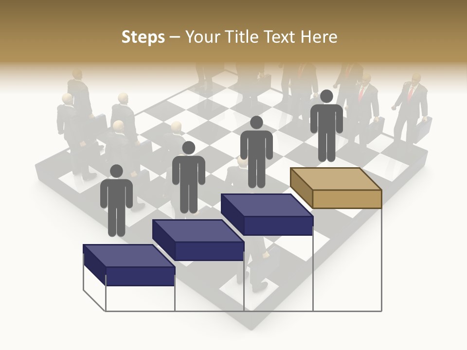 3D Illustration Of Businessmen Competition On Chessboard PowerPoint Template