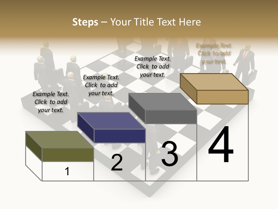3D Illustration Of Businessmen Competition On Chessboard PowerPoint Template