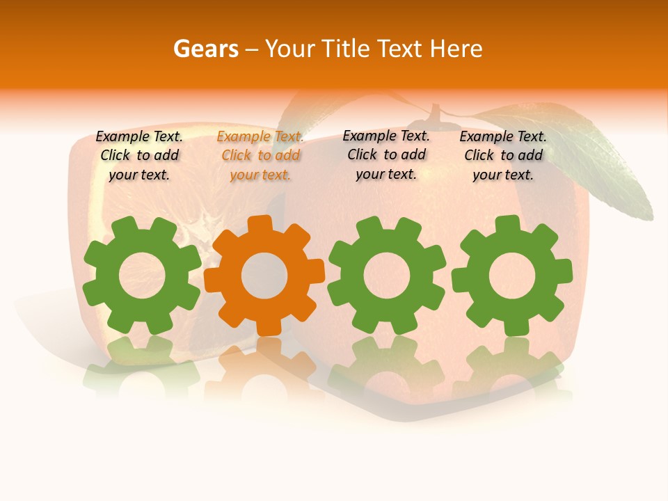 3D Rendering Of A Cubic Orange Fruit And A Half PowerPoint Template