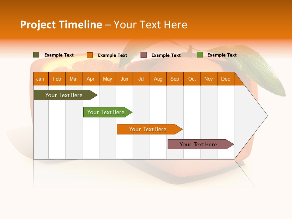 3D Rendering Of A Cubic Orange Fruit And A Half PowerPoint Template