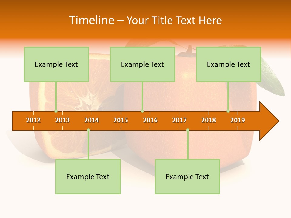 3D Rendering Of A Cubic Orange Fruit And A Half PowerPoint Template