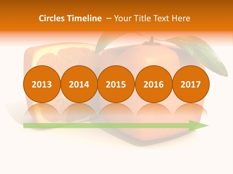 3D Rendering Of A Cubic Orange Fruit And A Half PowerPoint Template