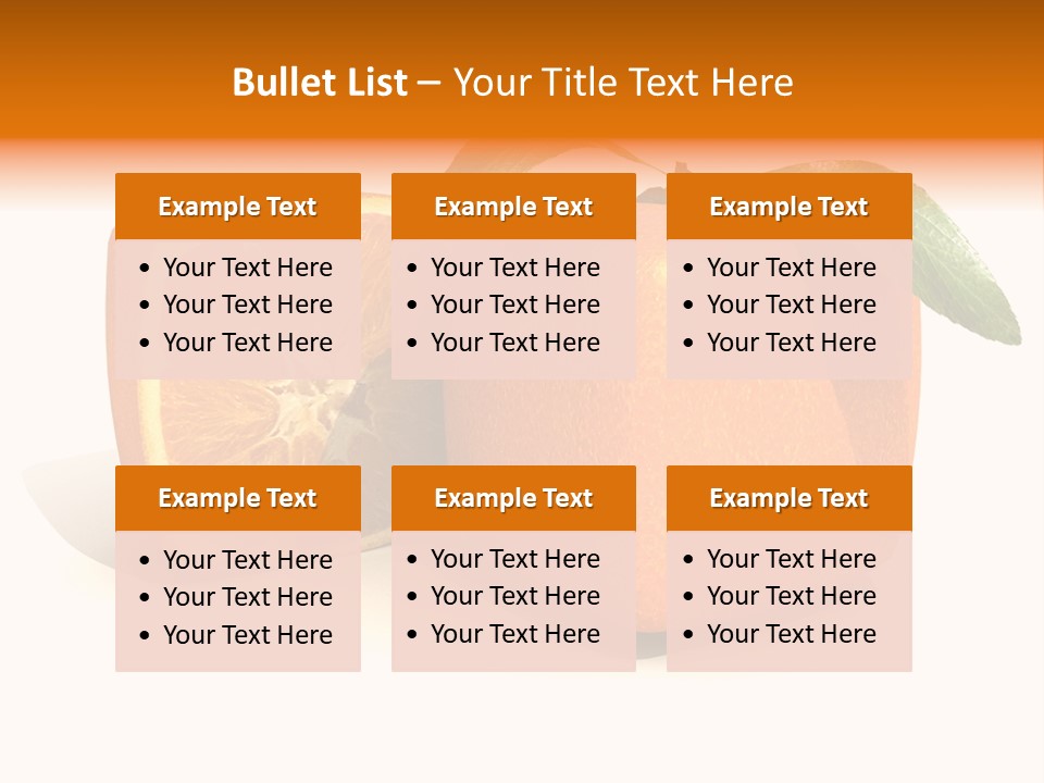 3D Rendering Of A Cubic Orange Fruit And A Half PowerPoint Template