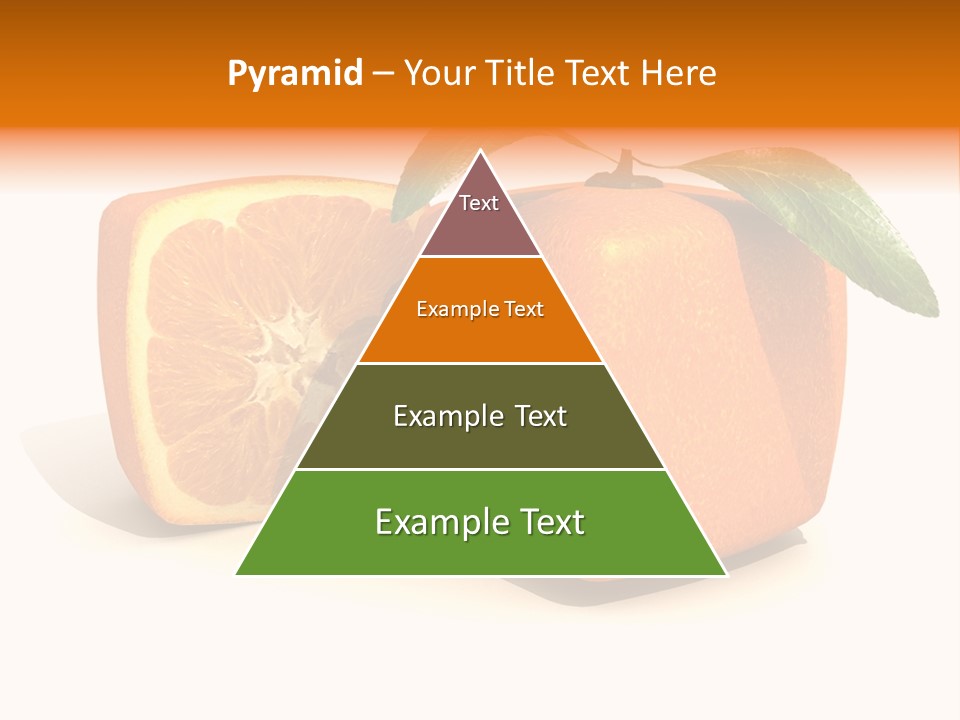 3D Rendering Of A Cubic Orange Fruit And A Half PowerPoint Template