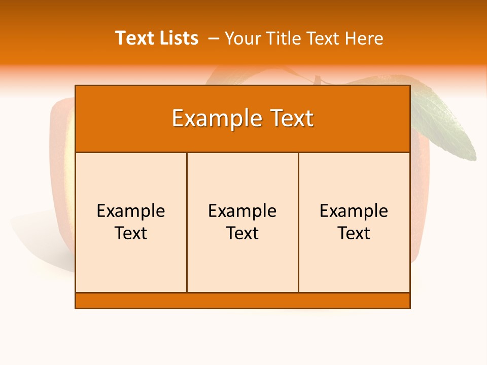 3D Rendering Of A Cubic Orange Fruit And A Half PowerPoint Template