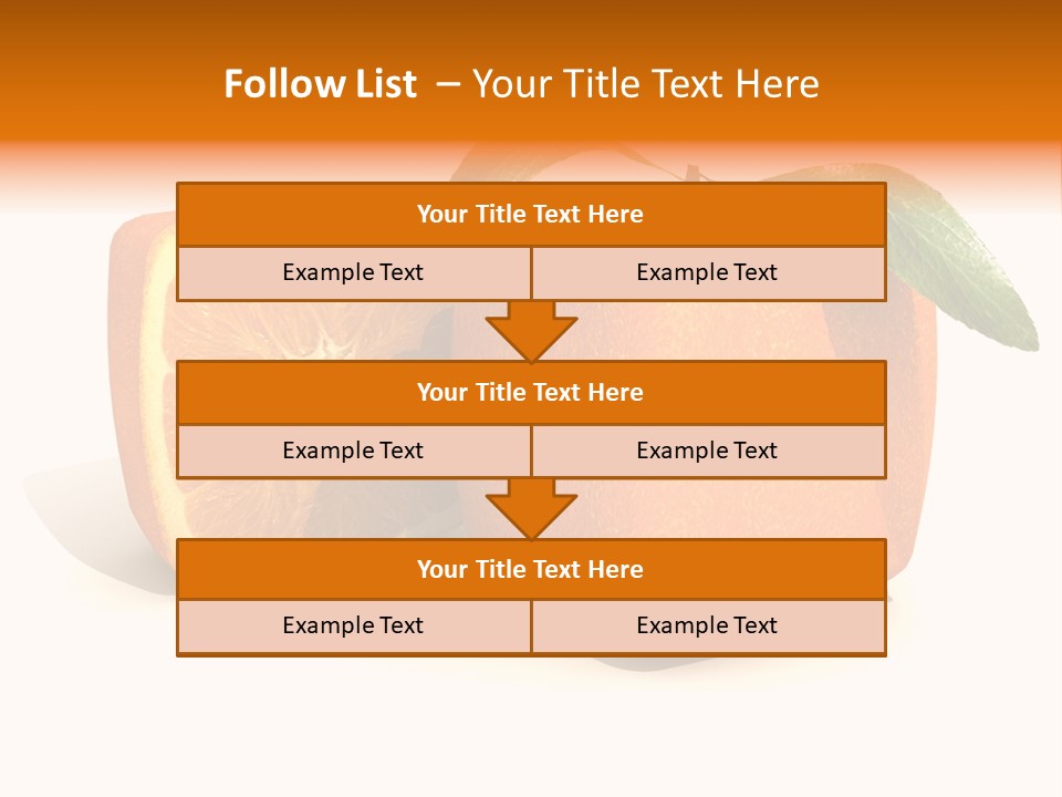 3D Rendering Of A Cubic Orange Fruit And A Half PowerPoint Template