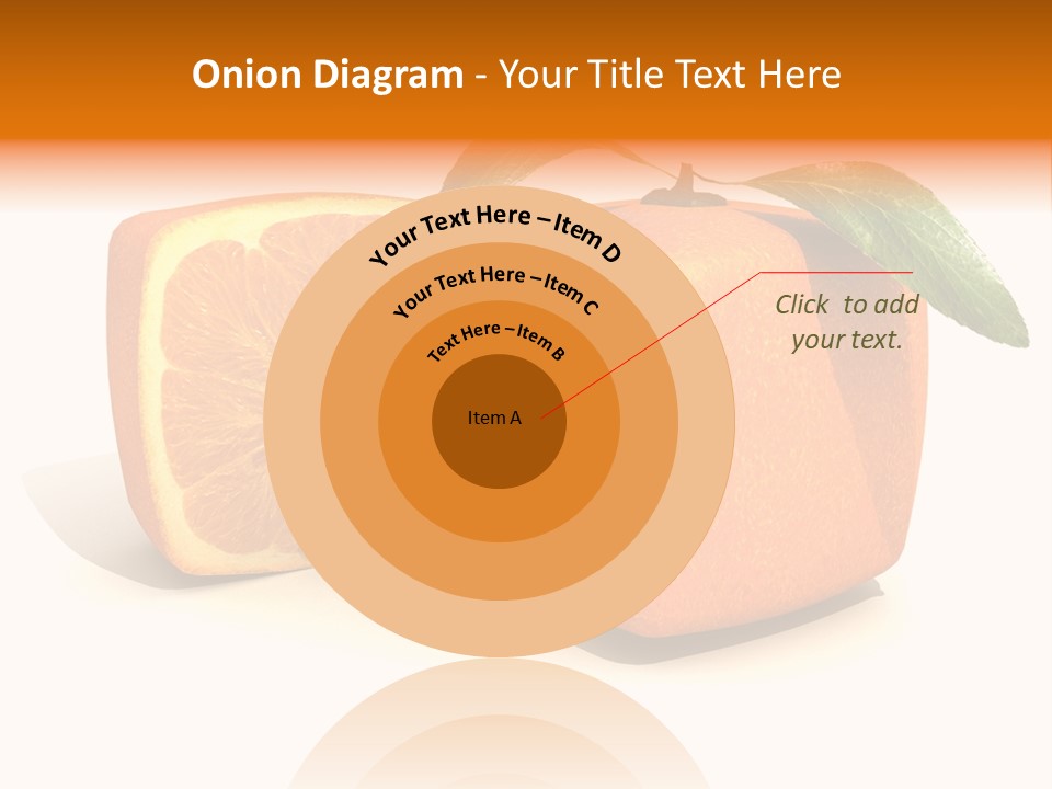 3D Rendering Of A Cubic Orange Fruit And A Half PowerPoint Template
