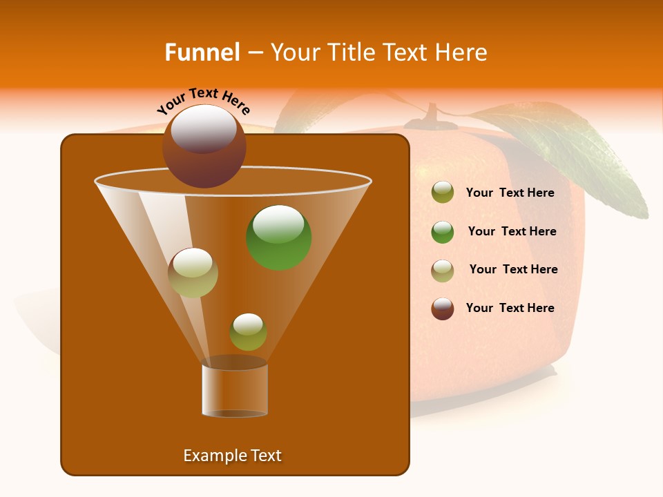 3D Rendering Of A Cubic Orange Fruit And A Half PowerPoint Template