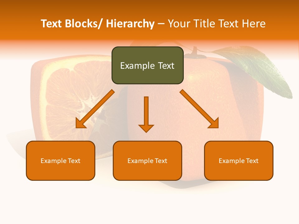 3D Rendering Of A Cubic Orange Fruit And A Half PowerPoint Template