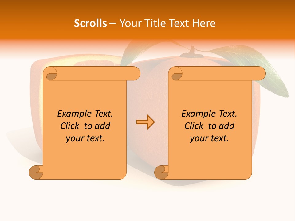 3D Rendering Of A Cubic Orange Fruit And A Half PowerPoint Template