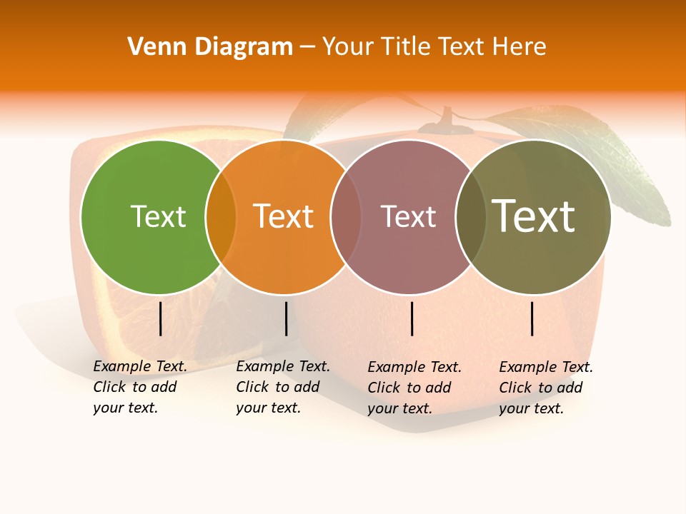 3D Rendering Of A Cubic Orange Fruit And A Half PowerPoint Template