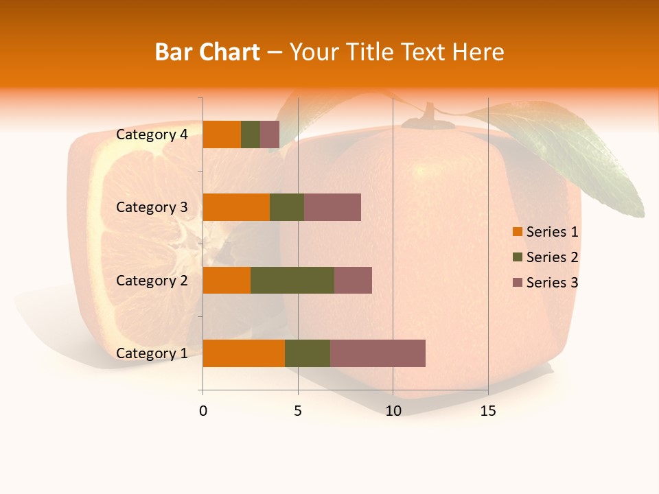 3D Rendering Of A Cubic Orange Fruit And A Half PowerPoint Template