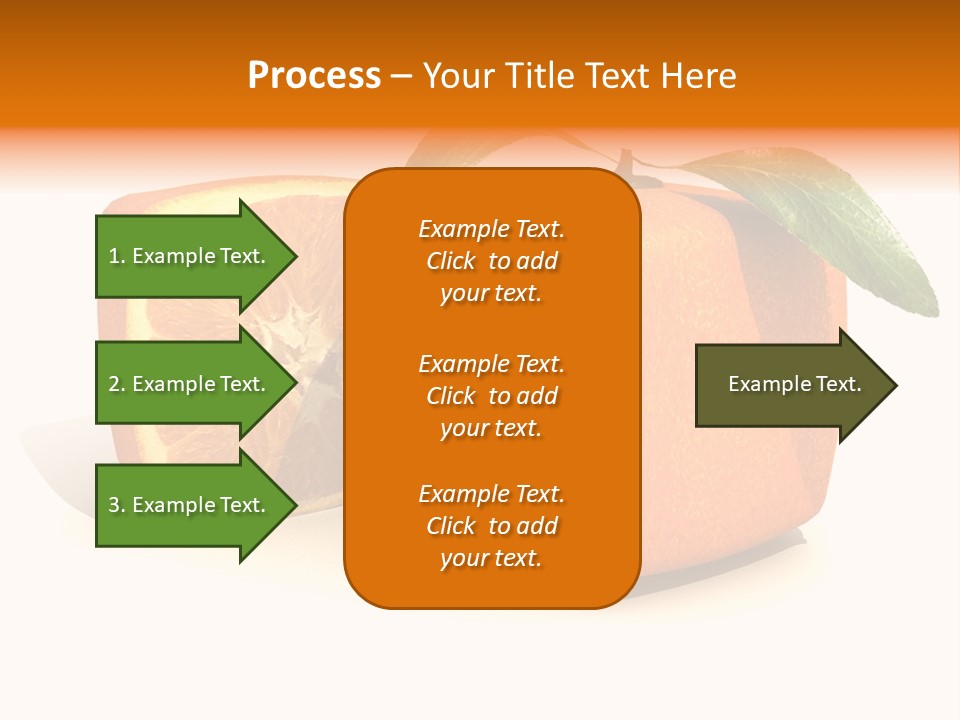 3D Rendering Of A Cubic Orange Fruit And A Half PowerPoint Template