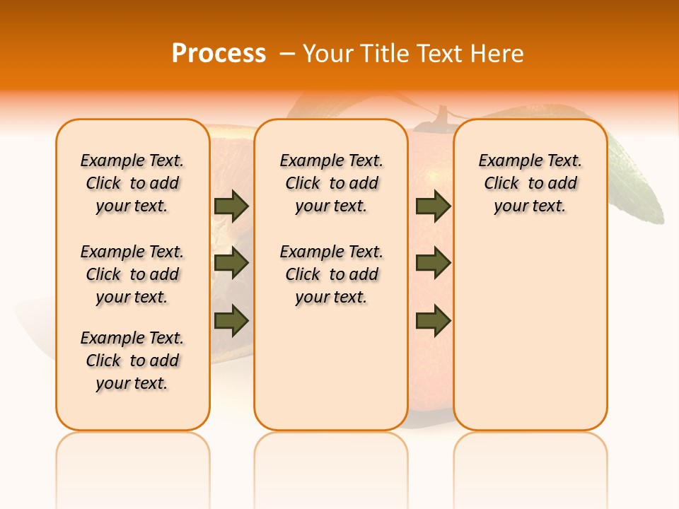 3D Rendering Of A Cubic Orange Fruit And A Half PowerPoint Template