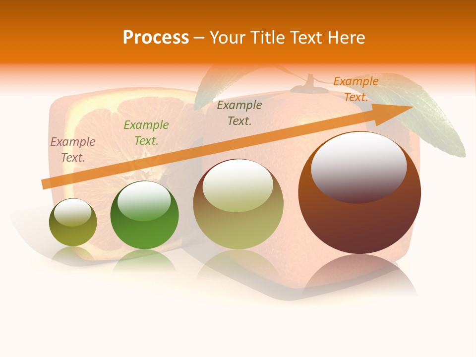 3D Rendering Of A Cubic Orange Fruit And A Half PowerPoint Template