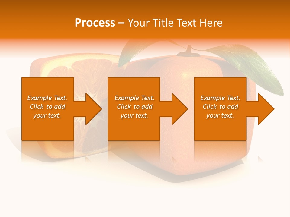 3D Rendering Of A Cubic Orange Fruit And A Half PowerPoint Template