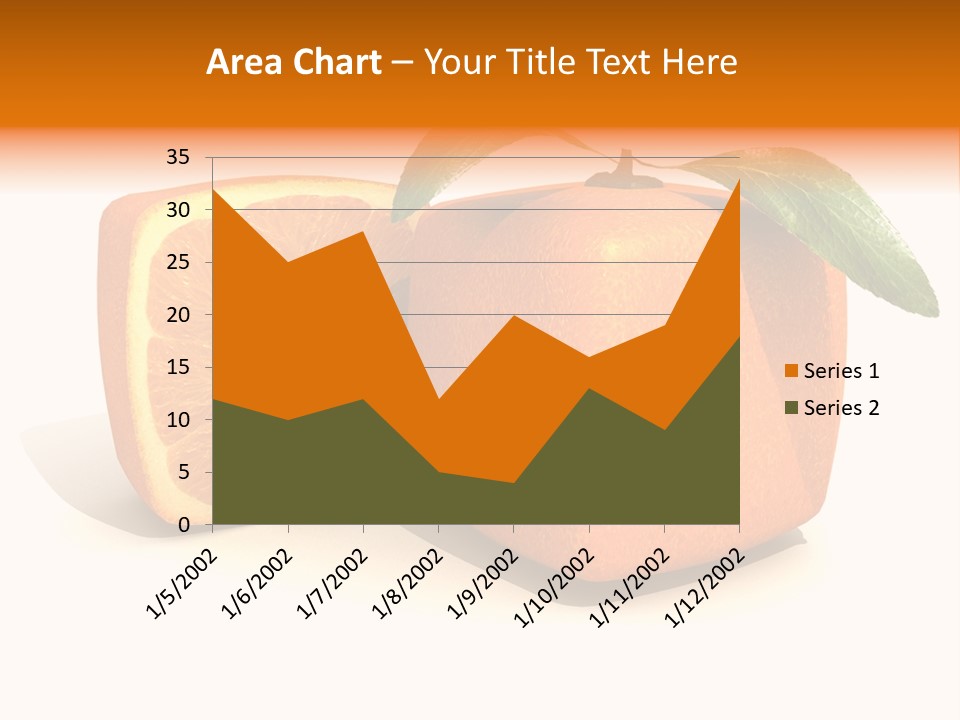 3D Rendering Of A Cubic Orange Fruit And A Half PowerPoint Template