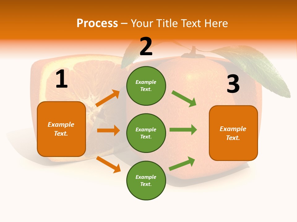 3D Rendering Of A Cubic Orange Fruit And A Half PowerPoint Template