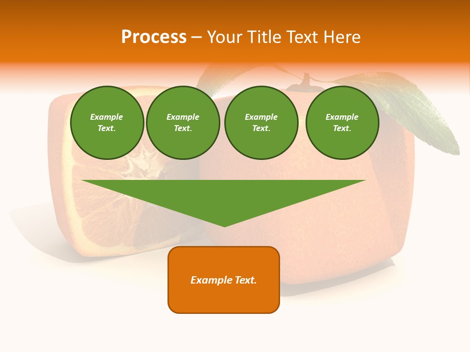 3D Rendering Of A Cubic Orange Fruit And A Half PowerPoint Template