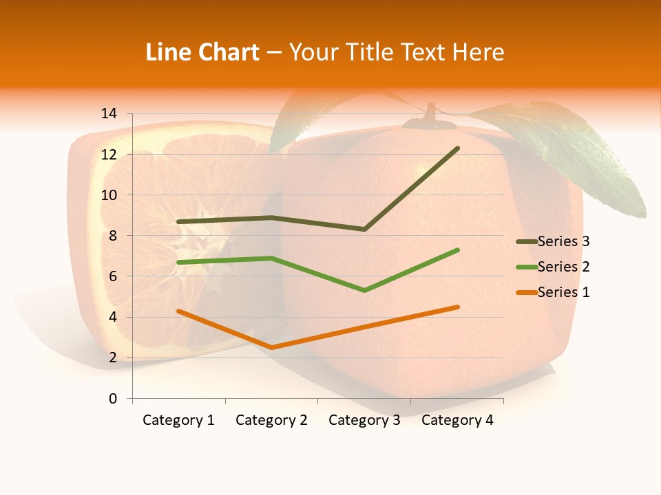 3D Rendering Of A Cubic Orange Fruit And A Half PowerPoint Template
