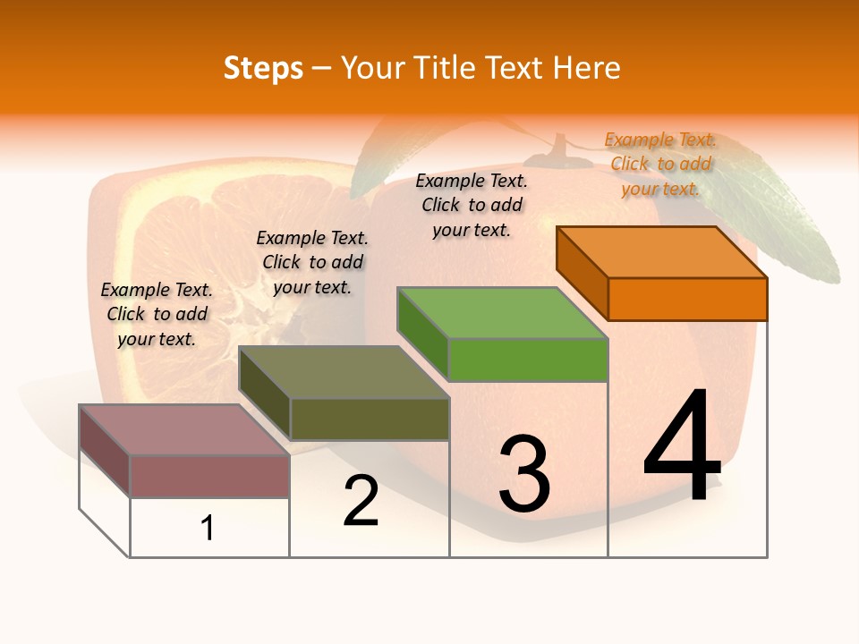3D Rendering Of A Cubic Orange Fruit And A Half PowerPoint Template