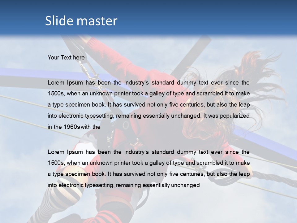 Young Teenager Jumping On The Trampoline (Bungee Jumping). PowerPoint Template