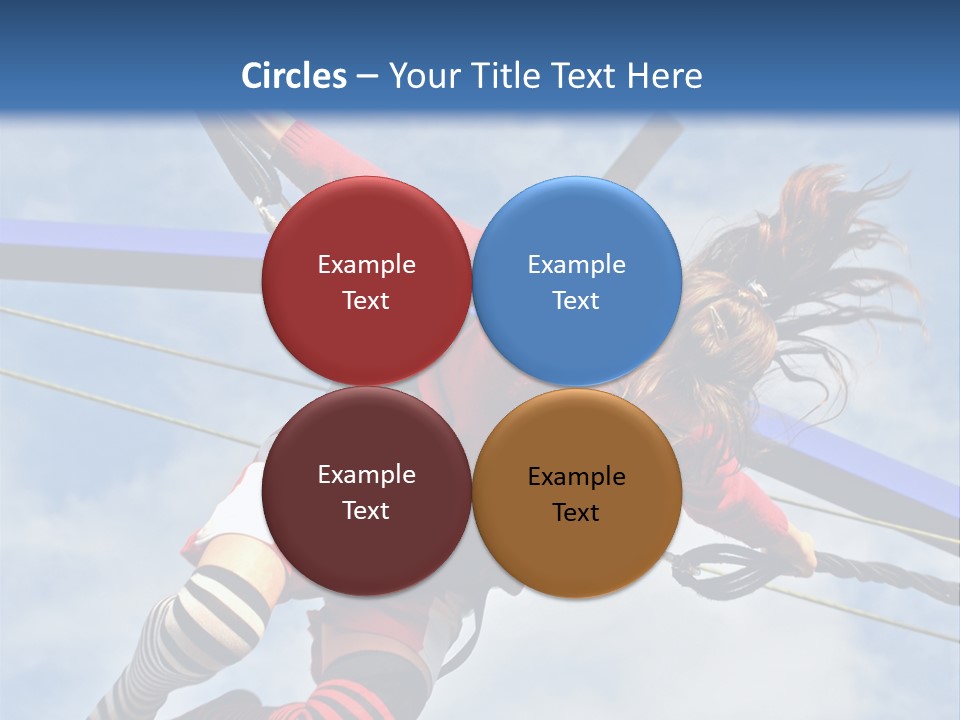 Young Teenager Jumping On The Trampoline (Bungee Jumping). PowerPoint Template