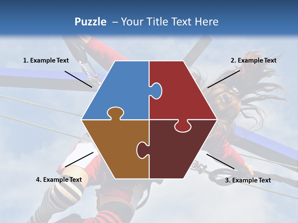 Young Teenager Jumping On The Trampoline (Bungee Jumping). PowerPoint Template