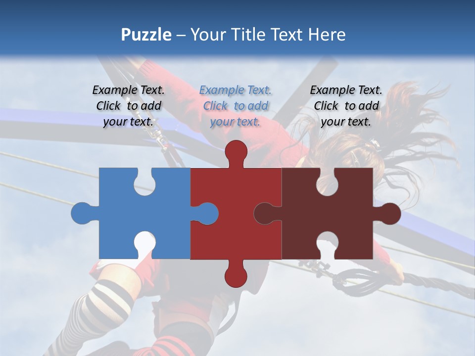 Young Teenager Jumping On The Trampoline (Bungee Jumping). PowerPoint Template