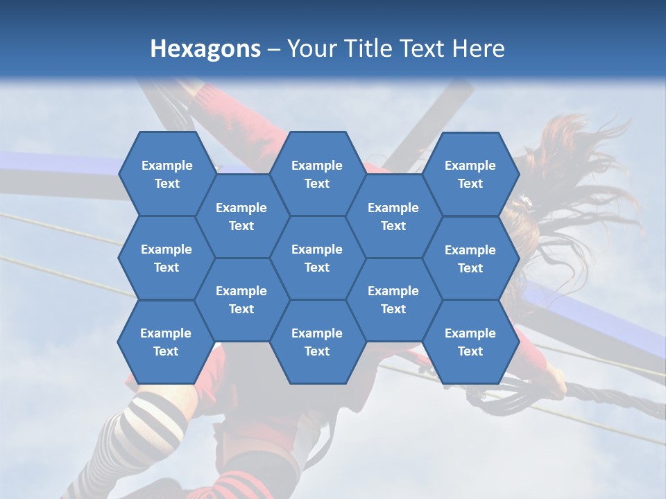 Young Teenager Jumping On The Trampoline (Bungee Jumping). PowerPoint Template