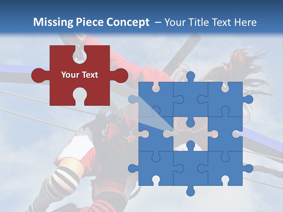 Young Teenager Jumping On The Trampoline (Bungee Jumping). PowerPoint Template