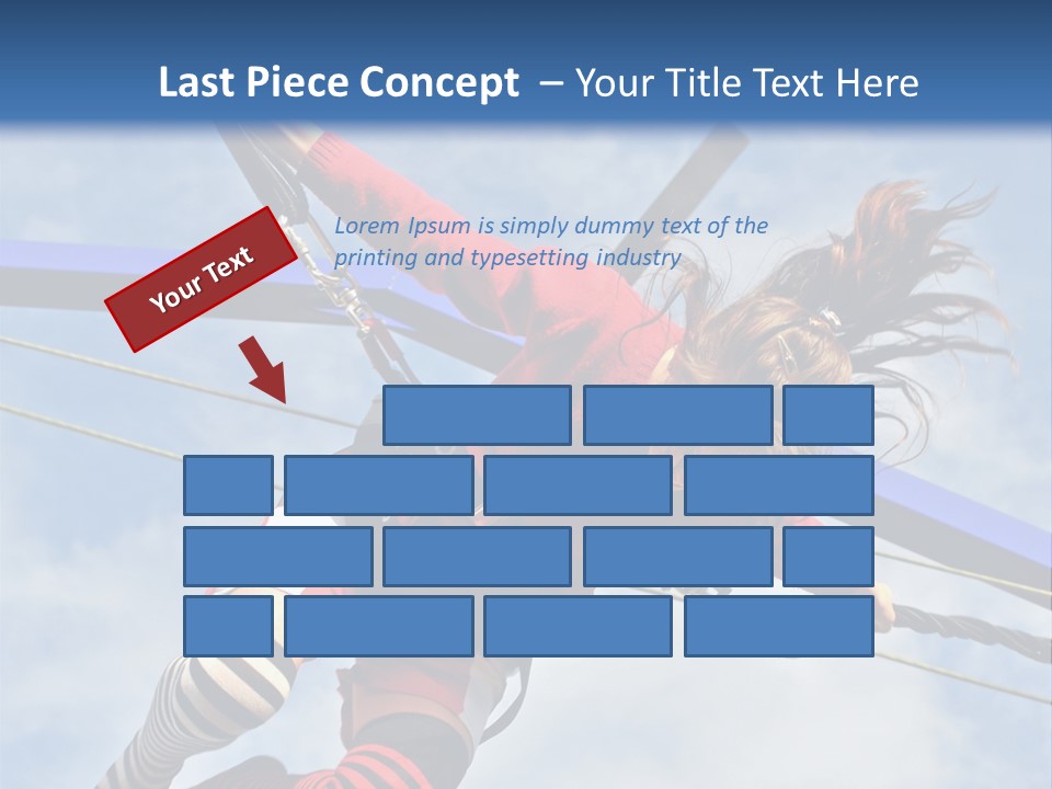 Young Teenager Jumping On The Trampoline (Bungee Jumping). PowerPoint Template