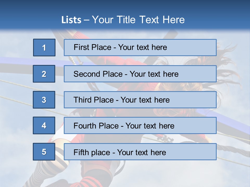 Young Teenager Jumping On The Trampoline (Bungee Jumping). PowerPoint Template