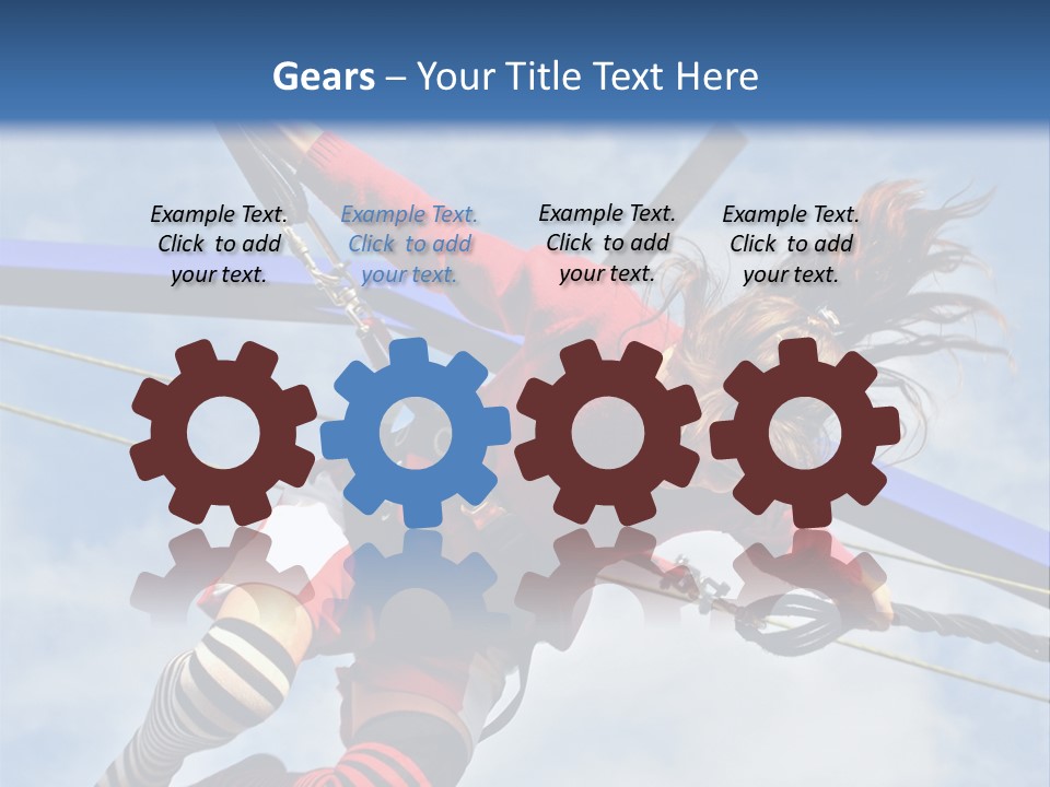 Young Teenager Jumping On The Trampoline (Bungee Jumping). PowerPoint Template