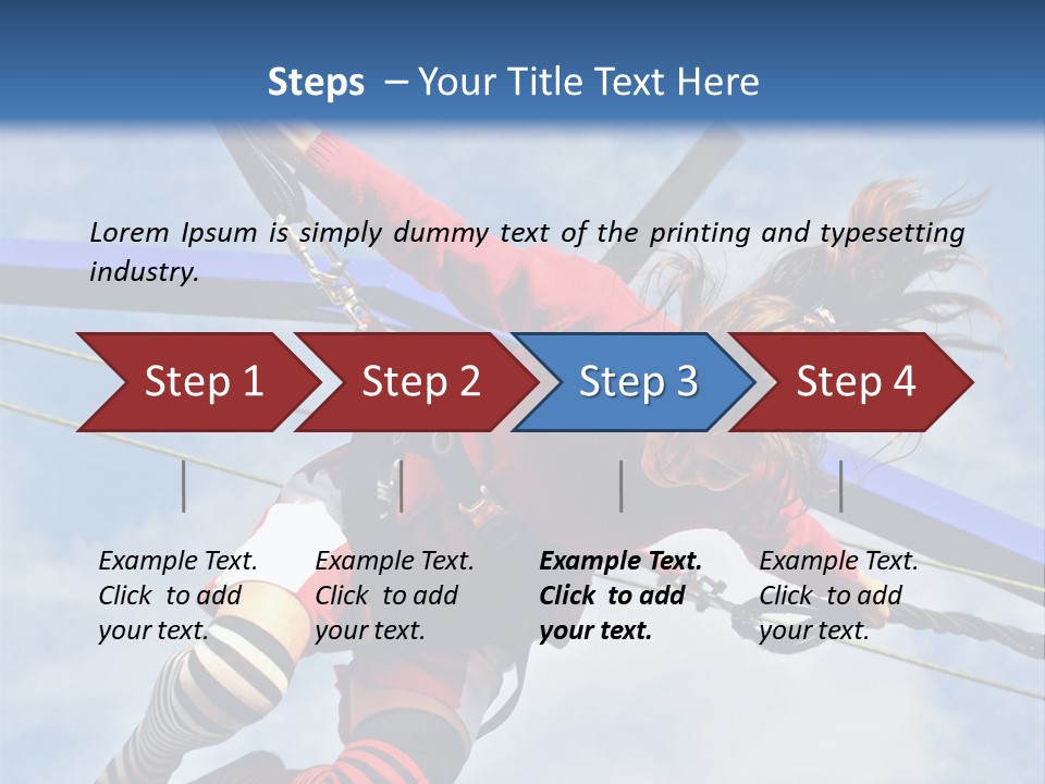 Young Teenager Jumping On The Trampoline (Bungee Jumping). PowerPoint Template