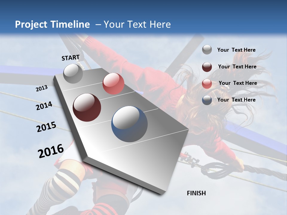 Young Teenager Jumping On The Trampoline (Bungee Jumping). PowerPoint Template