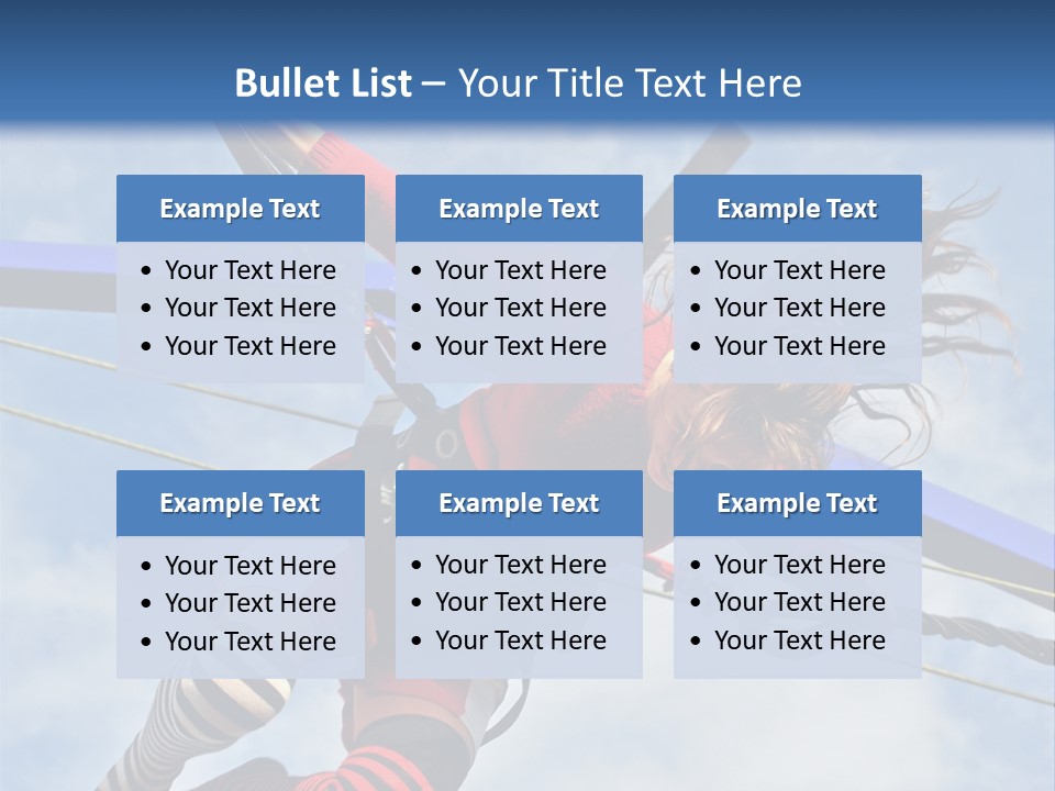 Young Teenager Jumping On The Trampoline (Bungee Jumping). PowerPoint Template