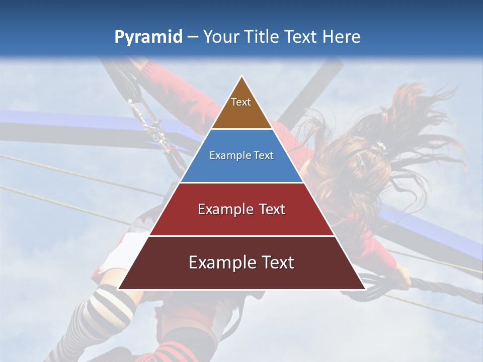 Young Teenager Jumping On The Trampoline (Bungee Jumping). PowerPoint Template