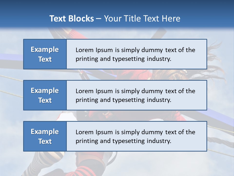 Young Teenager Jumping On The Trampoline (Bungee Jumping). PowerPoint Template