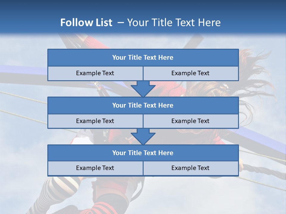 Young Teenager Jumping On The Trampoline (Bungee Jumping). PowerPoint Template