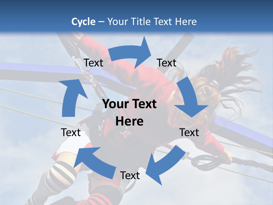 Young Teenager Jumping On The Trampoline (Bungee Jumping). PowerPoint Template