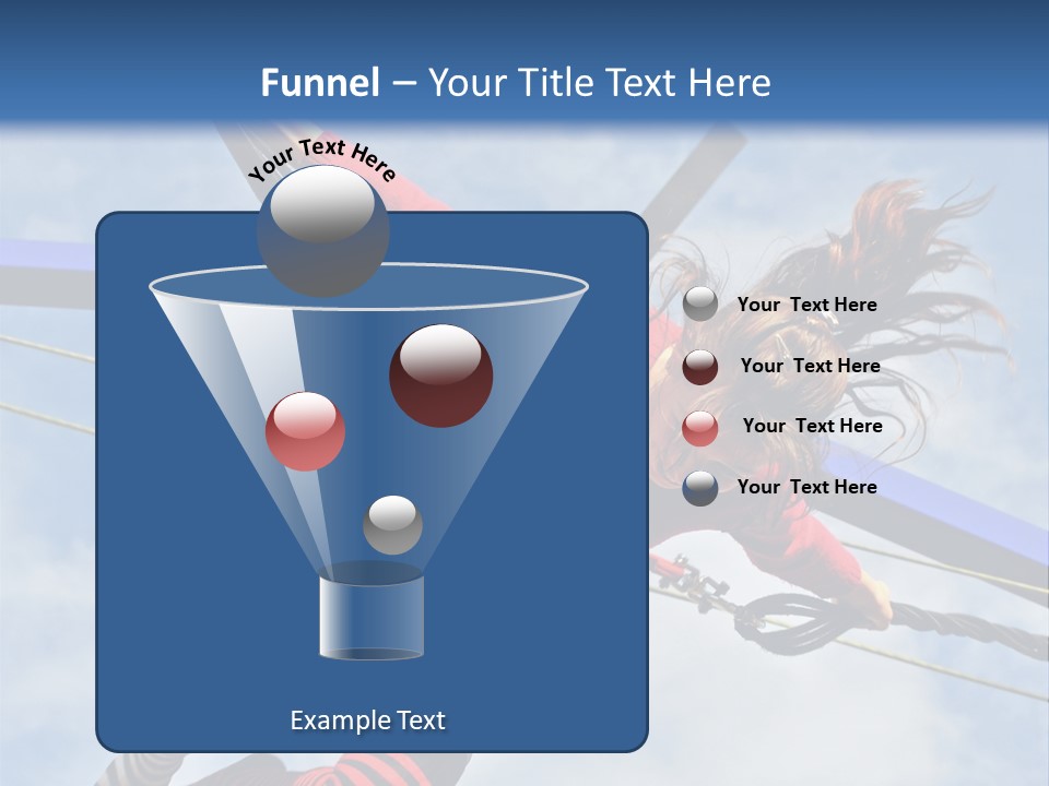 Young Teenager Jumping On The Trampoline (Bungee Jumping). PowerPoint Template