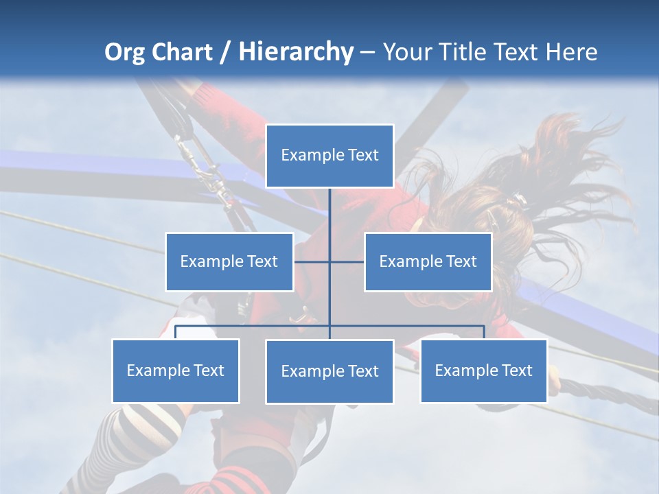 Young Teenager Jumping On The Trampoline (Bungee Jumping). PowerPoint Template