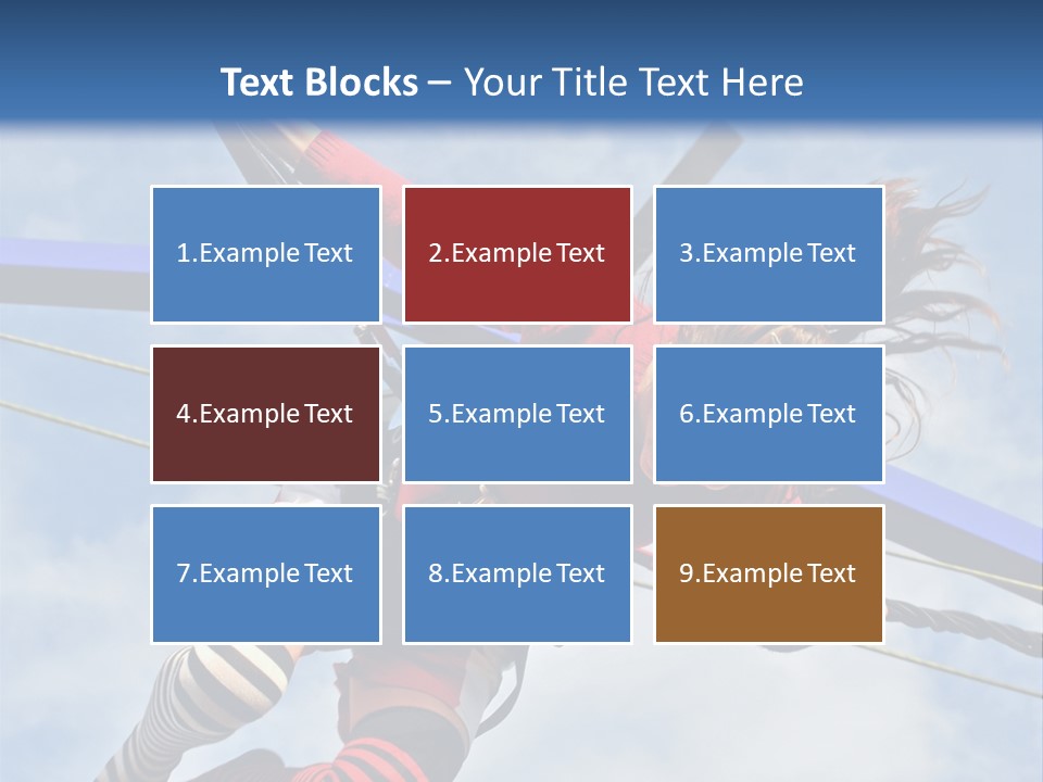 Young Teenager Jumping On The Trampoline (Bungee Jumping). PowerPoint Template