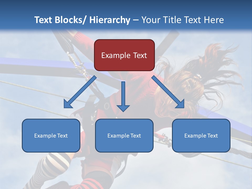 Young Teenager Jumping On The Trampoline (Bungee Jumping). PowerPoint Template