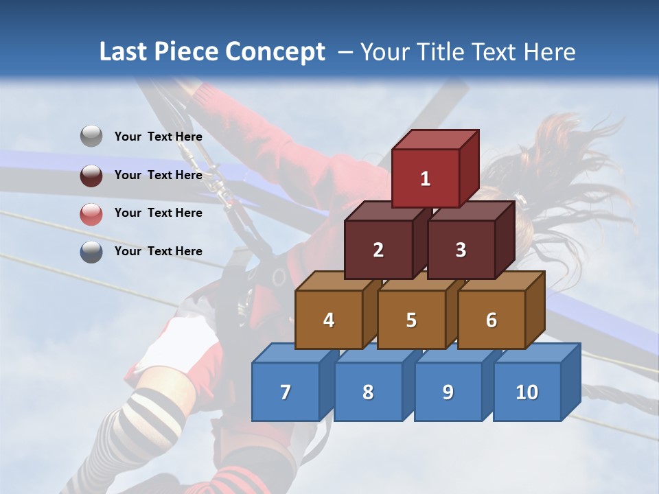 Young Teenager Jumping On The Trampoline (Bungee Jumping). PowerPoint Template